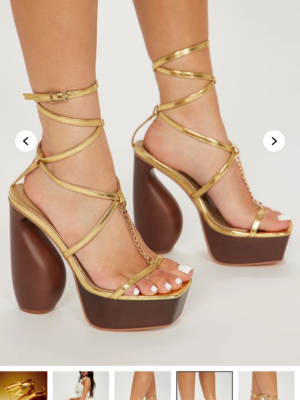 Fashion Nova x Always Confident Strappy Heeled Sandals - Gold